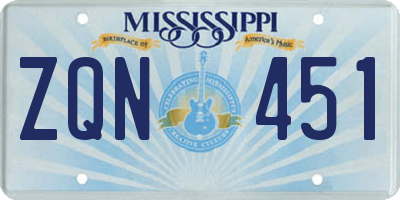 MS license plate ZQN451