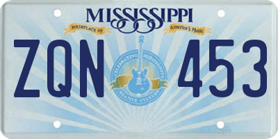 MS license plate ZQN453