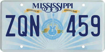 MS license plate ZQN459