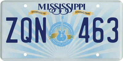MS license plate ZQN463