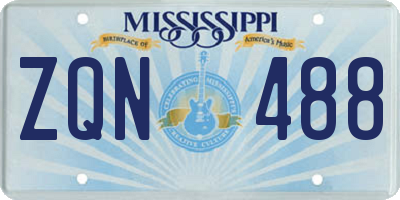 MS license plate ZQN488