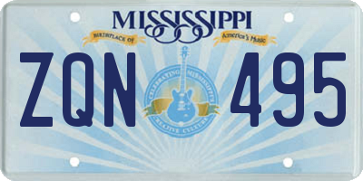 MS license plate ZQN495