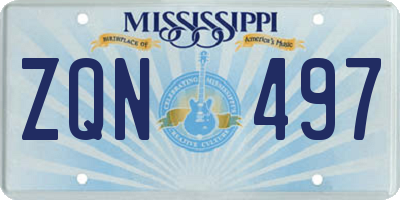 MS license plate ZQN497