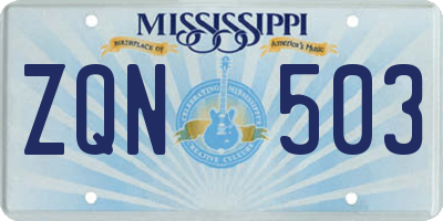 MS license plate ZQN503