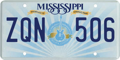 MS license plate ZQN506