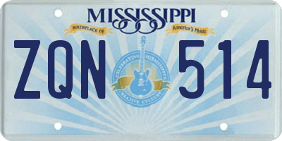 MS license plate ZQN514