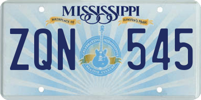 MS license plate ZQN545