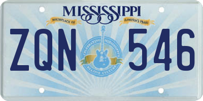 MS license plate ZQN546