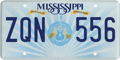 MS license plate ZQN556