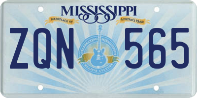 MS license plate ZQN565