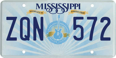 MS license plate ZQN572