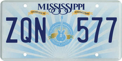MS license plate ZQN577