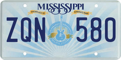 MS license plate ZQN580