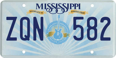 MS license plate ZQN582
