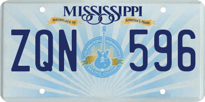 MS license plate ZQN596
