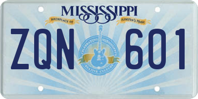 MS license plate ZQN601