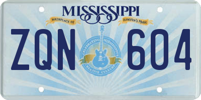 MS license plate ZQN604
