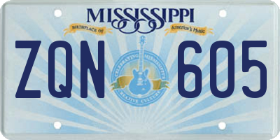 MS license plate ZQN605