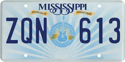 MS license plate ZQN613