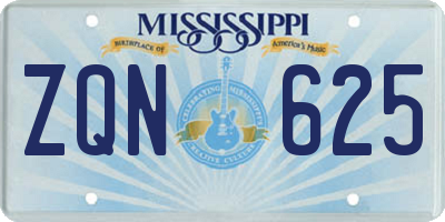 MS license plate ZQN625