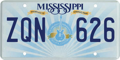 MS license plate ZQN626