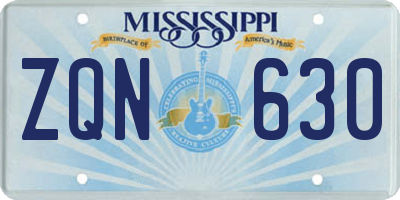 MS license plate ZQN630
