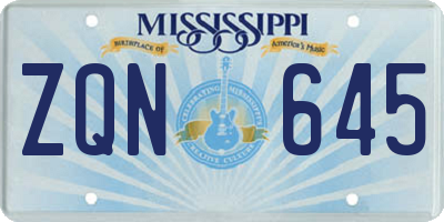 MS license plate ZQN645