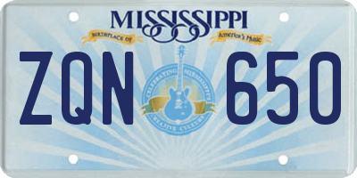 MS license plate ZQN650