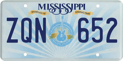 MS license plate ZQN652