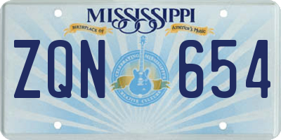 MS license plate ZQN654