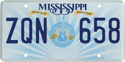 MS license plate ZQN658