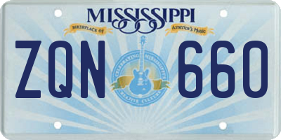 MS license plate ZQN660