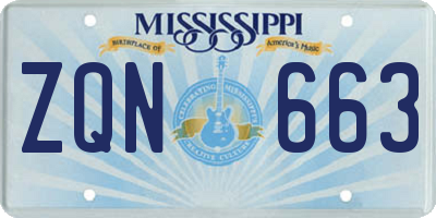 MS license plate ZQN663