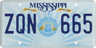 MS license plate ZQN665