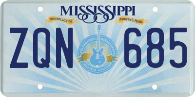 MS license plate ZQN685