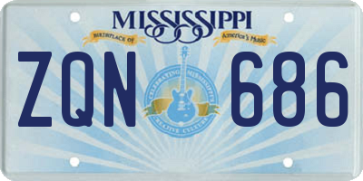 MS license plate ZQN686
