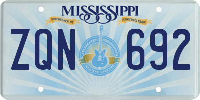 MS license plate ZQN692