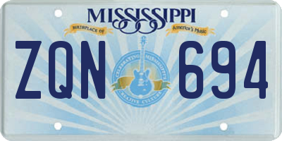 MS license plate ZQN694