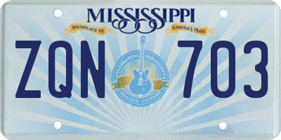 MS license plate ZQN703