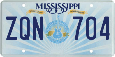 MS license plate ZQN704