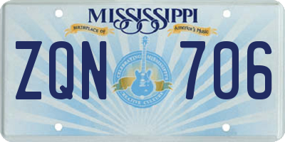 MS license plate ZQN706