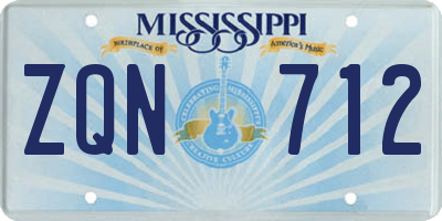 MS license plate ZQN712