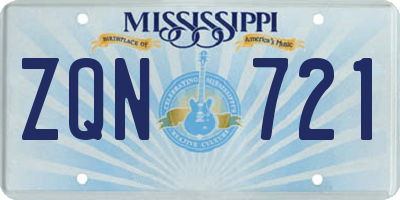 MS license plate ZQN721