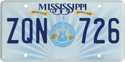 MS license plate ZQN726