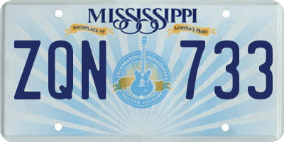 MS license plate ZQN733