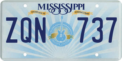 MS license plate ZQN737