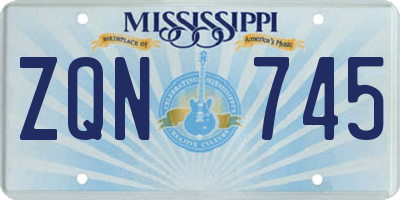 MS license plate ZQN745