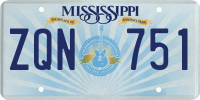 MS license plate ZQN751
