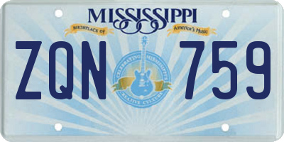 MS license plate ZQN759