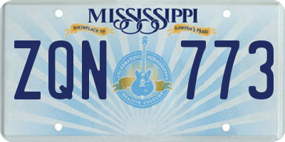 MS license plate ZQN773